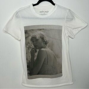 Taylor Swift Tee Shirt White Folklore Tour I Knew You Lyrics Graphic Print Sz S